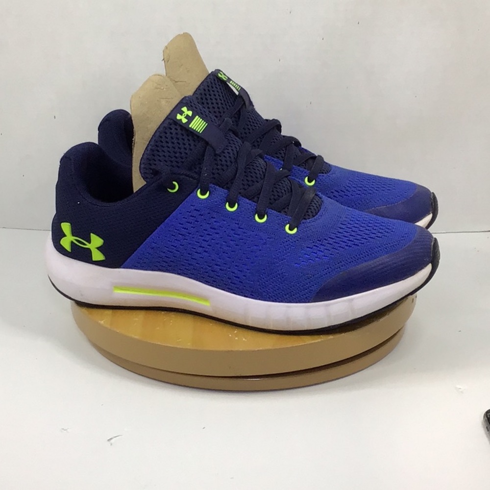 Youth Boys Size 7 Under Armour BGS Pursuit Running Shoes Sneakers Blue/Navy